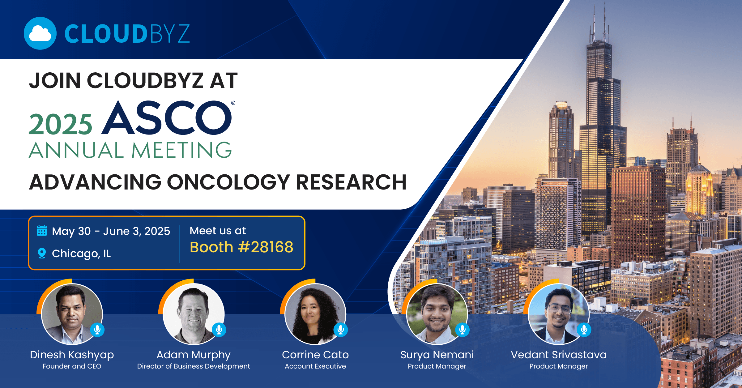 Meet Cloudbyz at ASCO 2025 | #28168 | McCormick Place, Chicago | May 30 ...